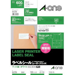 エーワン a-one a1 ラベルシール レーザープリンタ 6面 四辺余白付 角丸 100シート(66206) 取り寄せ商品