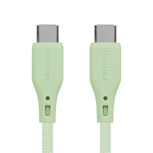 オウルテック C to C シリコンケーブル PD60W セージグリーン 1.5m 1本(OWL-CBSRCC15-SAG) 目安在庫=○