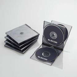 エレコム CD/DVDプラケース/4枚収納/5パック/クリアブラック CCD-JSCNQ5CBK メーカー在庫品