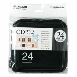 [対応機種]CD/DVD。24枚のCD/DVDをスタイリッシュに収納できるCD/DVDファスナーケースです。縦置きでも横置きでも自立し、本棚や机周りに収納しやすいスクエアデザインです。ケースが180度開きCD/DVDが取り出しやすい、フルオープンタイプのダブルファスナーを採用しています。検索キーワード:ELECOM CCDH24BK [対応機種]CD/DVD。