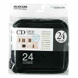 エレコム CD DVDケース セミハード ファスナー付 24枚入 ブラック(CCD-H24BK) メーカー在庫品