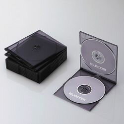 エレコム CD/DVDスリムプラケース/2枚収納/10パック/クリアブラック(CCD-JSCSW10CBK) メーカー在庫品