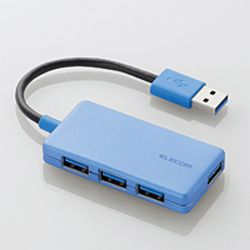 【P5E】エレコム USBHUB3.0 コンパクト バスパワー 4ポート ブルー U3H-A416BBU(U3H-A416BBU) メーカー在庫品