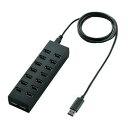 エレコム ELECOM 16ポートセルフパワーUSBハブ ブラック U2H-Z16SBK 目安在庫=○(2)