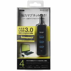 쥳 USB3.0HUB ޥͥå Хѥ 4ݡ ֥å U3H-T405BBK ᡼߸