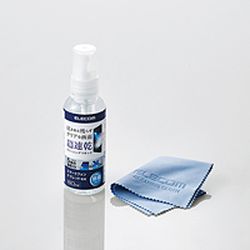 液体 クリーナー 超速乾 拭き痕が残らない 除菌タイプ 60ml 1枚入り数：ボトル内容量:60ml、クリーニングクロス:1枚 主成分：精製水、エタノール(アルコール) 材質：クリーニングクロス:超極細分割繊維 寸法：クリーニングクロス:120×120mmスマートフォン・タブレットの画面を素早くきれいにできる、クリーニングリキッドです。 拭き取り用のクリーニングクロスがついています。 クリーニング後の速乾性を追求し、皮脂汚れや指紋汚れをさっとひと拭きで除去できる超速乾タイプです。 スマートフォン・タブレットに適した新処方の薬液を使用しています。スマートフォン・タブレットの画面を素早くきれいにできる、クリーニングリキッドです。 拭き取り用のクリーニングクロスがついています。 クリーニング後の速乾性を追求し、皮脂汚れや指紋汚れをさっとひと拭きで除去できる超速乾タイプです。 スマートフォン・タブレットに適した新処方の薬液を使用しています。 除菌もでき、いつでも清潔にスマートフォン・タブレットをお使いいただけます。 安心の日本製の商品です。入り数：ボトル内容量:60ml、クリーニングクロス:1枚 主成分：精製水、エタノール(アルコール) 材質：クリーニングクロス:超極細分割繊維 寸法：クリーニングクロス:120×120mm