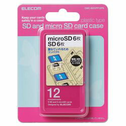 エレコム メモリカードケース インデックス台紙 SD6枚+microSD6枚 ピンク(CMC-SDC ...