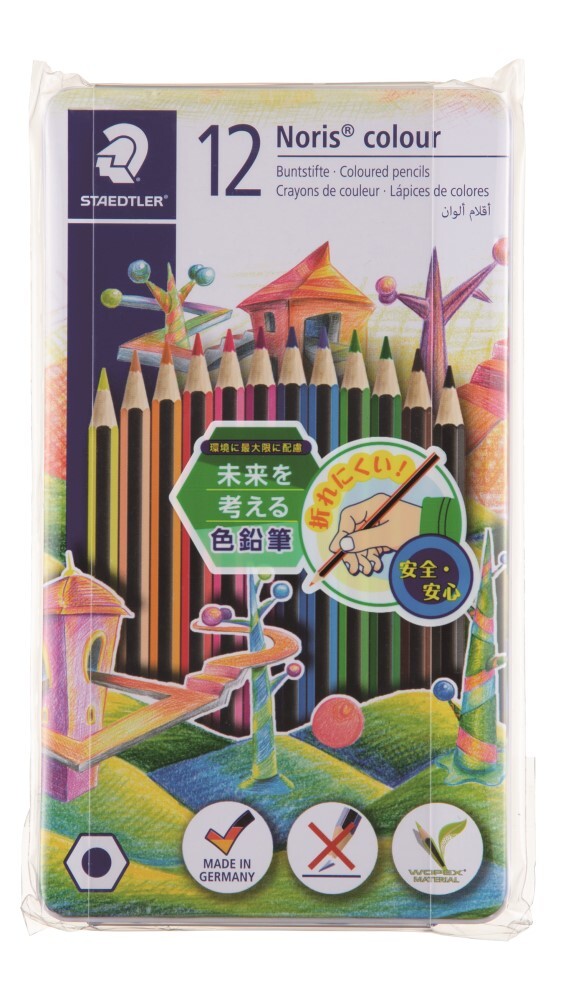 ステッドラー STAEDTLER ノリス　カラー色鉛筆　メタルケース入り　12色セット(185 M12PB) 目安在庫=○