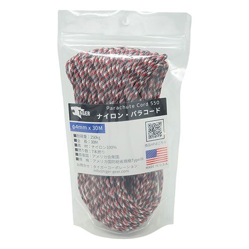 リッチボンド リッチボンド TIGER(タイガー) S-9906 パラコード レッドカモ 30Mx4 ...