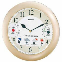 EMPEX 掛け時計 ウォールクロック ウェザーパル 1台4役 シャンパンゴールド(BW-5238) 取り寄せ商品