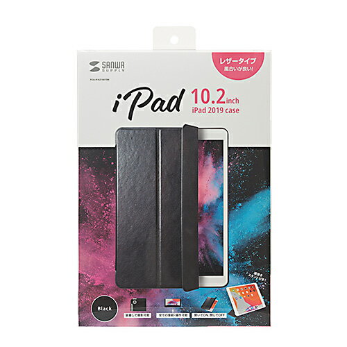 掠ץ饤 PDA-iPad1607BK iPad 10.2 եȥ쥶 ֥å ᡼߸