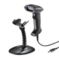 サンワサプライ SANWA SUPPLY 1次元CCDバーコードリーダー(スタンド付き）(BCR-1D9BK) メーカー在庫品