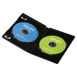 サンワサプライ DVDトールケース(2枚収納) ブラック 30枚セット DVD-TN2-30BK メーカー在庫品