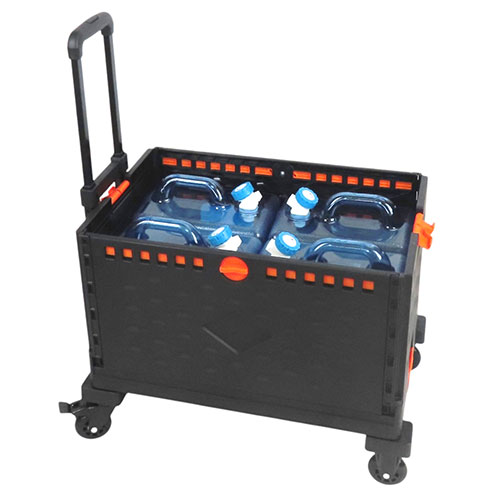 富士商 ウォータータンクカート 折りたたみコンテナ+タンク4個セット 積載荷重100kg 誰でも大量の水を楽に運べる(F21646) 取り寄せ商品