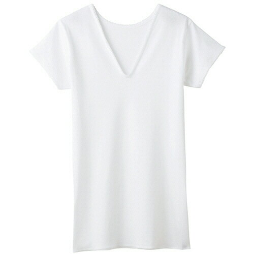 グンゼ 快適工房 V型3分袖スリーマー 婦人 ホワイト L 1着(KQ5050-W-L) 目安在庫=○