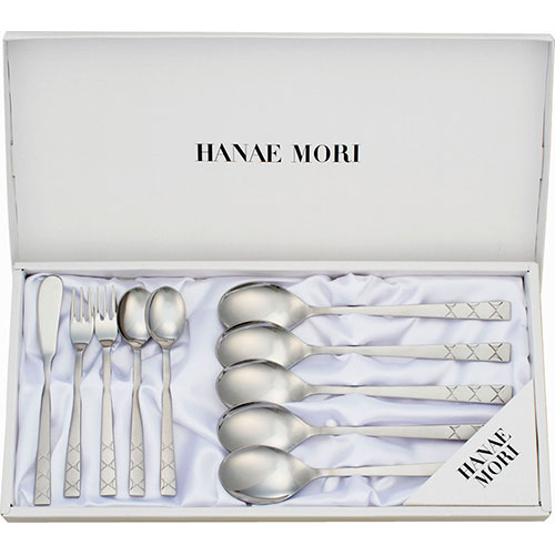 ハナエモリ サパー10ピースセット ディナースプーン×5、コーヒースプーン・ヒメフォーク×各2、バターナ..