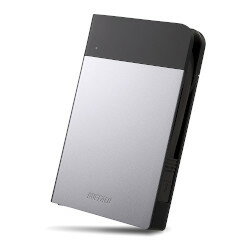 バッファロー HD-PZN1.0U3-S ICカード対応 耐衝撃 ポータブルHDD 1TB シルバー 取り寄せ商品