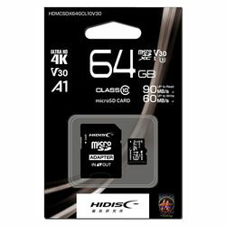 HIDISC Ķ®microSDXC 64GB CLASS10 UHS-I Speed class3, A1б(HDMCSDX64GCL10V30) 󤻾