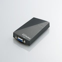 USB2.0ポートに接続するタイプのディスプレイアダプタです。ミニD-SUB15ピンを持つディスプレイで使用することができます。「USB2.0High-Speedポート」に接続するタイプのディスプレイアダプタです。ケーブル一本でパソコンと接続することができ、「マルチディスプレイ」環境を簡単に構築することができます。WindowsVistaの「Aero」にも対応しています。製品本体には「D-Sub15ピンコネクタ」を装備しています。アナログ入力対応のディスプレイで使用することができます。ワイド解像度をサポートしていますので、「ワイド液晶モニタ」への表示に対応し、アナログRGBのPC入力を搭載した「ハイビジョンテレビ」「プロジェクター検索キーワード:LDE-SX015U「USB 2.0 High-Speedポート」に接続するタイプのディスプレイアダプタです。ケーブル一本でパソコンと接続することができ、「マルチディスプレイ」環境を簡単に構築することができます。Windows Vistaの「Aero」にも対応しています。 幅広いOSに対応。Windows 2000,XP(32bit判),Windows Vista32/64bit版やMac OS X(10.4.11以降及び10.5、Intel Macのみ)に対応し、またWindows7/Snow Leopardにも対応予定です。 製品本体には「D-Sub15ピンコネクタ」を装備しています。アナログ入力対応のディスプレイで使用することができます。 「マルチディスプレイ」と「ミラーリング」の2つのモードを使用することができ、用途に応じて切り換えて使用することができます。(切り換えは、タスクトレイからツールを起動して行います。) 追加したディスプレイの画面は、「90度」づつ回転させて表示することができます。画面が回転するタイプの液晶モニタで、画面を縦にして使用することができ、文書の作成等にとても便利です。(回転は、タスクトレイからツールを起動して行います。) 1台のパソコンに本製品を「4台」まで接続して、同時に使用することができます。発売中のLDE-WX015U/LDE-SX010Uと組み合わせて使用することも可能です。各製品毎に、マルチディスプレイ、またはミラーリングを設定することができます。 ワイド解像度をサポートしていますので、「ワイド液晶モニタ」への表示に対応し、アナログRGBのPC入力を搭載した「ハイビジョンテレビ」「プロジェクター」との接続も可能です。 「USBバスパワー対応」ですので、パソコンから供給される電源で動作可能です。持ち運びにも便利で、使用場所を選びません。 コンパクト設計により、外形寸法は「50.7mm(幅)×88mm(奥行き)×18.5(高さ)mm」と、設置場所を選びません。質量も「約48g」と軽量ですので、手軽に持ち運ぶことができます。接続可能な機器：アナログRGB入力に対応したディスプレイ/プロジェクター 対応パソコン：Windows PC,Apple Mac (Intel CPU搭載機) 対応OS：Windows10 32/64ビット版、Windows 8.1 32/64ビット版、Windows 7 32/64ビット版,Windows Vista 32/64ビット版,Windows XP Home Edition/Professional Service Pack 2 以降,Mac OS X 10.4.11 以降(Intel CPU搭載モデルのみ) インターフェース：USB 2.0 High-Speed サポートする解像度：1440×900(WXGA+)1400×1050(SXGA+)1360×768(TV向け)1280×1024(SXGA)1280×960(Quad-VGA)1280×8001280×768(WXGA)1280×720(HDTV 720p)1152×8641024×768(XGA)800×600(SVGA)640×480(VGA) 表示色：1677万色 コネクタ形状：PC接続用 USB2.0(Mini-B)×1、モニタ接続用 :D-Sub15ピン 設置方向：水平 冷却ファン：無し 筐体材質(カラー)：ブラック 入力電圧：DC+5V(USBポートより供給) 消費電力：2.5W(最大定格) 外形寸法(幅×奥行き×高さ)：50.7×88×18.5mm(突起部を除く) 質量：48g(本体のみ) 保証期間：1年 適合規格：VCCI ClassB 付属品：USB2.0ケーブル(PC接続用、約1.0m、1本)、ドライバ(CD-ROM)1枚マニュアル1式
