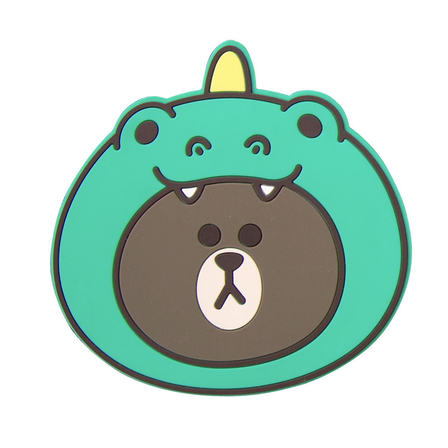 LINE FRIENDS 急速充電対応 ワイヤレス充電パッド ジャングルブラウン ダイノブラウン(KCL-WPT001) 仕入先在庫品