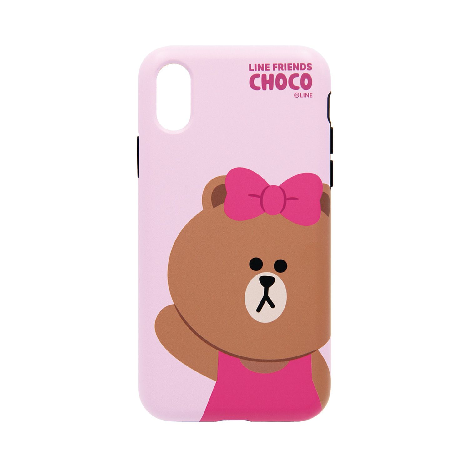 LINE FRIENDS iPhone XS Max DUAL GUARD ベーシック チョコ(KCL-DBA011) 仕入先在庫品