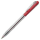 TPS ノック式油性ボールペン 0.7mm 赤 (軸色:クリア) 1セット(100本:10本×10パック)(TSH-B07TRD) 目安在庫=○