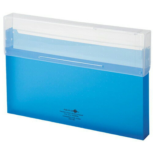 リヒトラブ LIHIT LAB． AQUA DROPs コングレスケース A4ヨコ 300枚収容 青 1セット(6個)(4903419816476 x6) 目安在庫=○