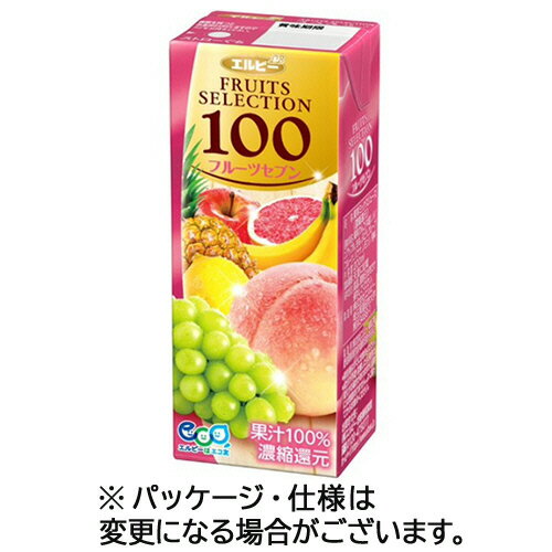 エルビー フルーツセレクション フルーツセブン100 200mL 紙パック 1セット(72本:24本×3ケース)(4901277253976 x72) 目安在庫=○