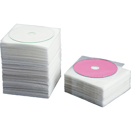 薄く丈夫なCD・DVD収納不織布ケース。両面2枚収納タイプ。TCDC010CRW。パソコン・パソコン周辺機器 ＞ パソコンアクセサリー ＞ メディアケース ＞ CD／DVD用ケース。●CD・DVDが2枚（両面）収納できるダブルタイプの100枚×5パック。●不織布ケースには、誤って逆に持ってしまっても落ちにくいストッパーが付いています。CD・DVDの飛び出しを予防します。