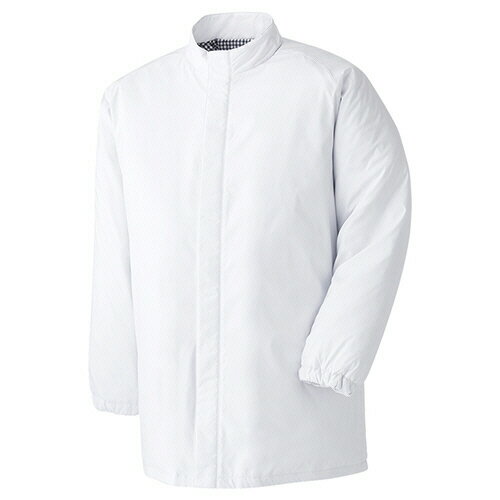 ミドリ安全 帯電防止 食品工場用 男女共用防寒コート MH1000W ホワイト S 1着(MH1000W-UE-S) 目安在庫=○