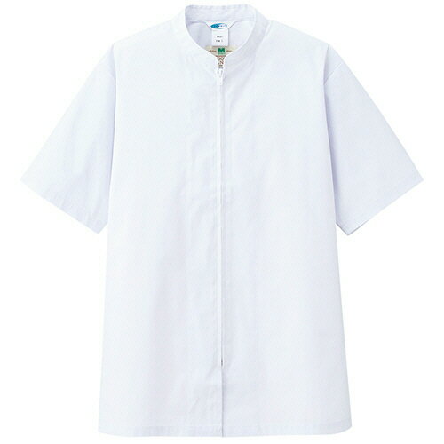 ミドリ安全 白衣 食品産業向け 男女共用 半袖コート 薄地 MHS07 ホワイト 3L 1着(MHS07-UE-3L) 目安在庫=○