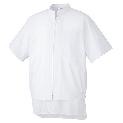 ミドリ安全 白衣 食品産業向け 半袖ブルゾン MHS304 ポプリン 超薄 ホワイト 5L 1着(MHS304-UE-5L) 目..