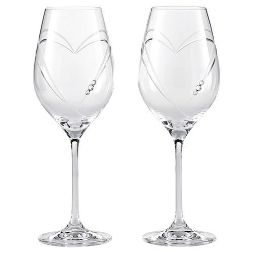 ストラス ハート イン ハート ワイン360mlペア 【約360ml・約φ52×225mm×2】(22609109) 取り寄せ商品