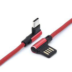 日本トラストテクノロジー アルミニウムヘッド両L型ケーブル for Type-C 2.0m レッド(AHLTC20-RD) 取り寄せ商品
