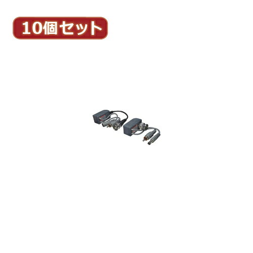 変換名人 10個セット 映像+音声+電源 LANケーブル延長(AVP-LAN100X10) 取り寄せ商品