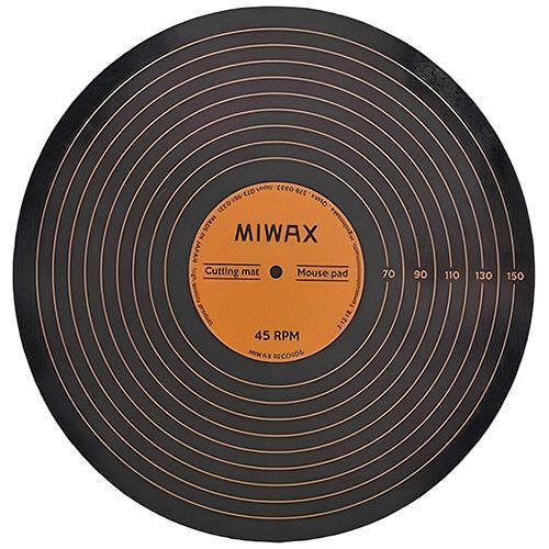ミワックス レコードカッティングマット&マウスパッド 直径170mm 3mm厚 ブラック 1枚(MX-V7-BK) 取り寄せ商品