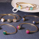 【唯一無二。圧倒的な存在感】天然石 バングル ブレスレット レディース バングル 22金 22K アンティーク ゴールド 大ぶり 大粒 アメジスト カルセドニー...