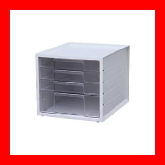 《アイリスオーヤマ》 レターケース4段 LCJ-4D ホワイト