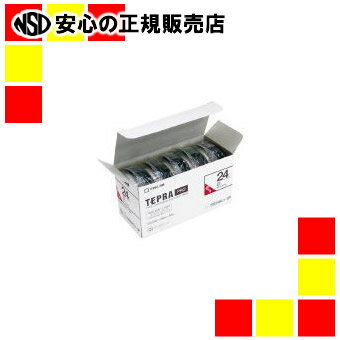 キングジム 白ラベルロング SS24KL-5 白に黒字24mm 5個　［テプラPRO（テプラプロ）　テープカートリッジ］