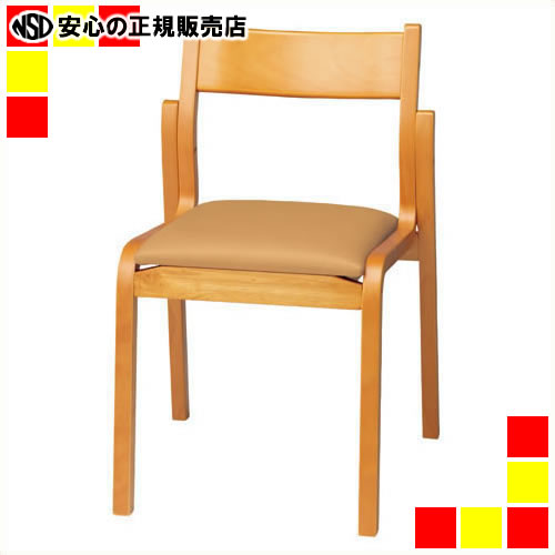 《 ジョインテックス 》 会議イス MF-C4N LBR ライトブラウン 木製