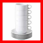 ピーアンドエス ＊スタッキングコーヒー碗皿（5客入り）