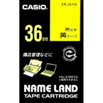 カシオ ネームランドテープ 黄ラベル 黒文字 36mm幅