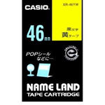 カシオ ネームランドテープ 黄ラベル 黒文字 46mm幅