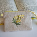 【レターパックライト送料無料】ミモザ手刺繡【欧米セレブ達を魅了する伝統のバスケット/アメリカ・ナンタケット島で生まれた伝統の「世界一美しいかご」】