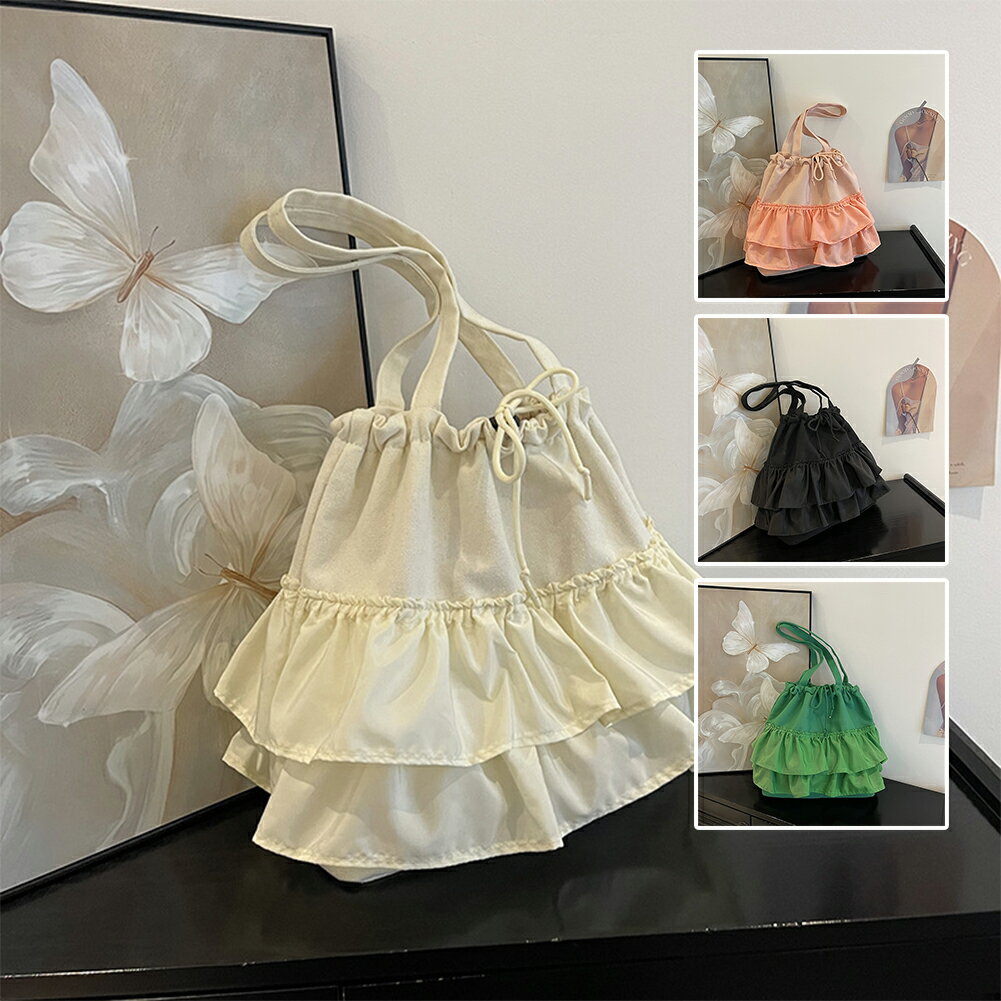 乐天商城 - 51%OFF!【時間限定:7,960円→3,900円】ファイルハンドバッグ トートバッグ 女性 大容量フリルショルダーリュック 軽い 弁当袋 手提げ袋 おしゃれ レディースショルダーバッグ 軽量 収納 夏の新作 韓国版 文芸学生