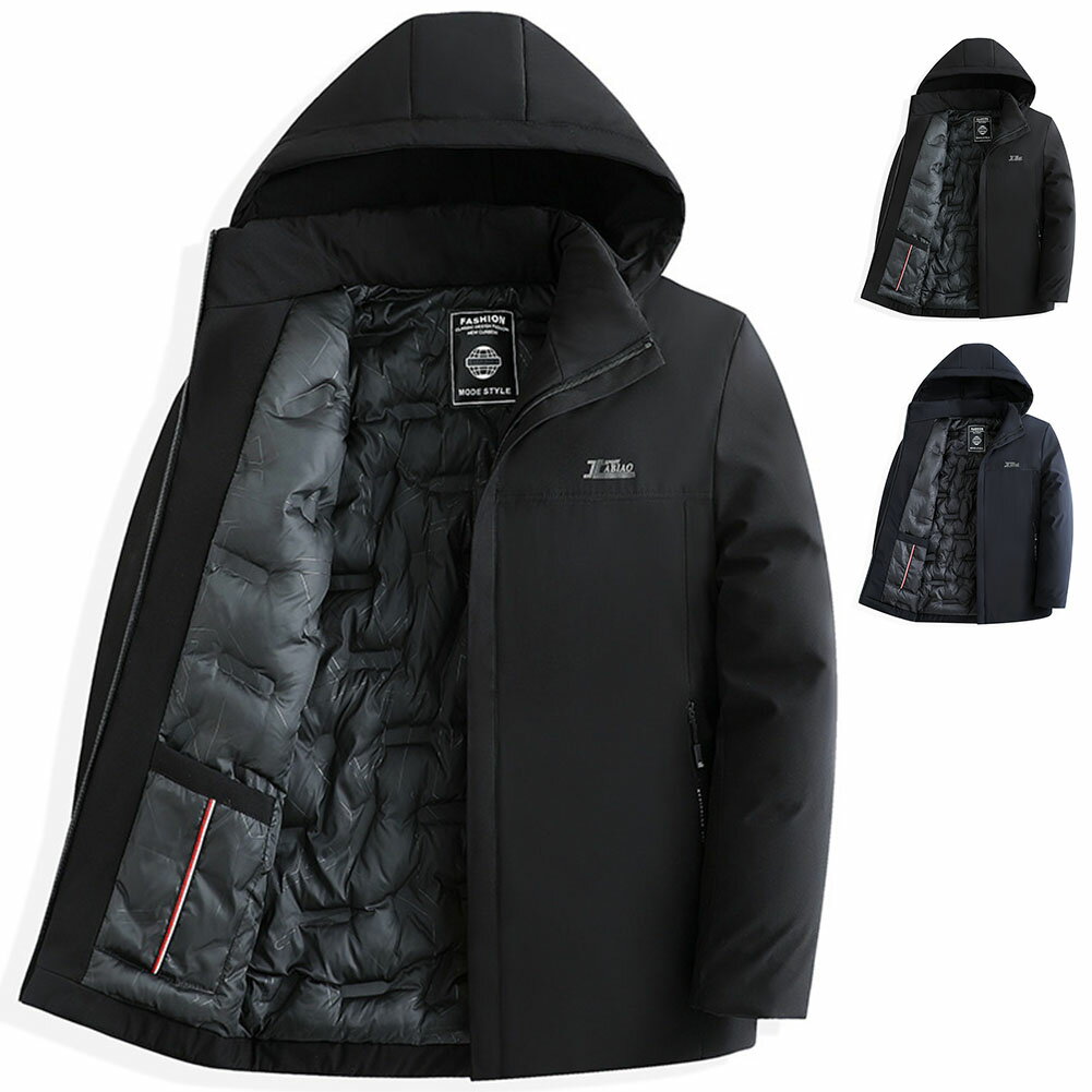 樂天商城 - 51%OFF!【時間限定:14,920円→7,311円】フード付きダウンジャケット メンズ 綿服 ユニセックス ペアルック アウター ダウンジャケット ビジネス 通勤 撥水 厚手 アウター 冬服 通勤 防寒着 男性用 ダウンジャケット 着痩せ 大きいサイズ