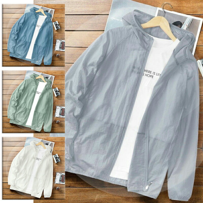 【スーパーSALE 5%OFFクーポン配布中】長袖 ジップアップ フード付き 薄手 長袖 メンズ UVカット 日焼..