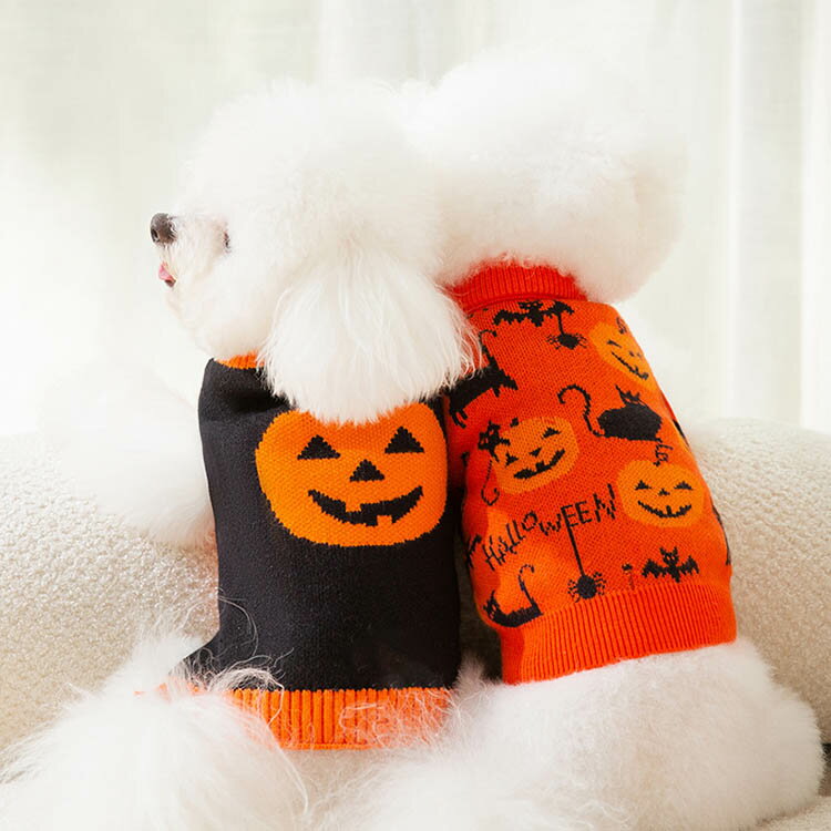 犬 服 秋冬 ペット かぼちゃ ハロウィン トイプードル チワワ 服 フライングパンプキン シャツ 1