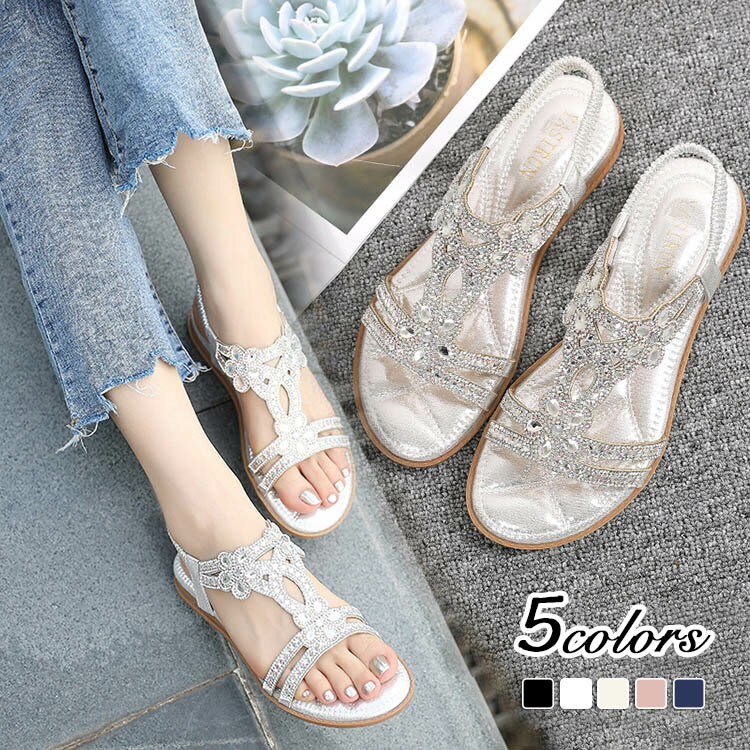 サンダル 美脚 レディース フラット 疲れない 疲れにくい 脚やせ ダイエット 美脚フラワーサンダル 夏 ..