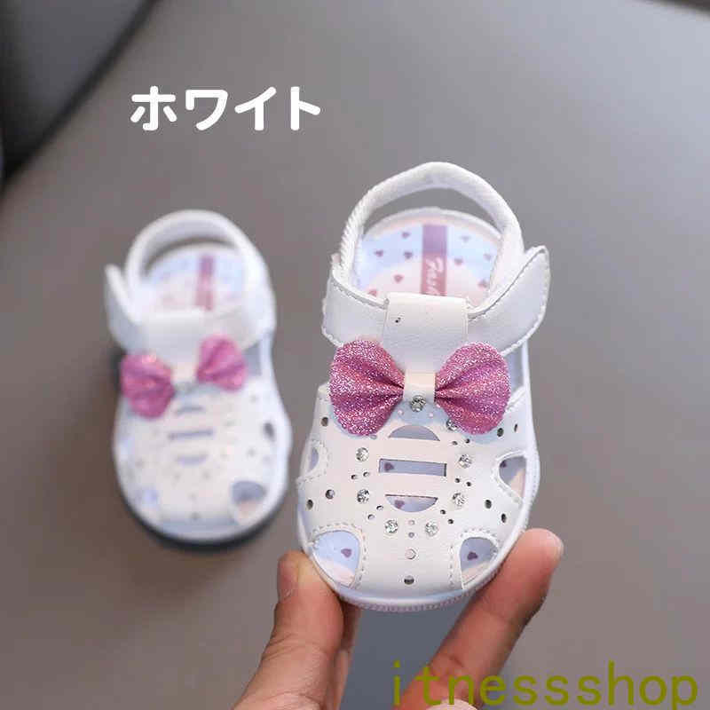 南山商店のギフト ベビーシューズ 女の子 ベビーサンダル 笛付き ファーストシューズ 音が鳴る ベビー 靴 赤ちゃん 新生児 キッズ サンダル マジッ｜アングル2